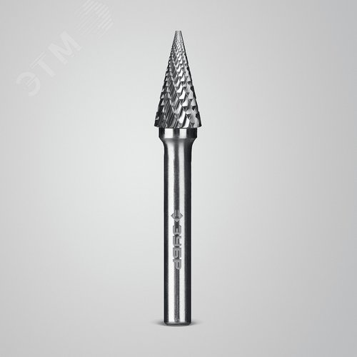 Борфреза твердосплавная, ПРОФЕССИОНАЛ тип M конус с острым углом 25°, 10х20 мм, хвостовик 6 мм - фото 2