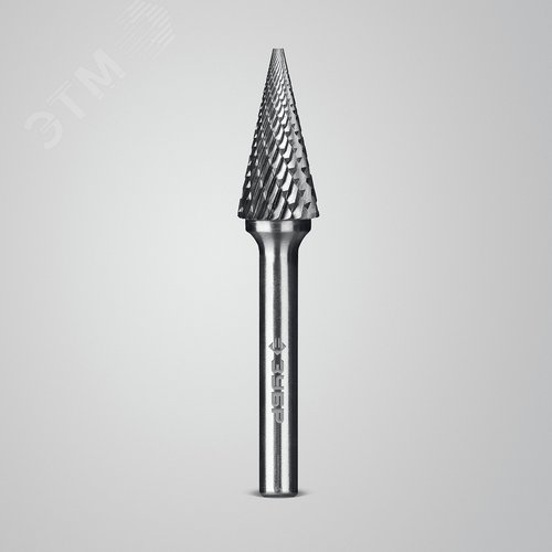 Борфреза твердосплавная, ПРОФЕССИОНАЛ тип M конус с острым углом 25°, 12х25 мм, хвостовик 6 мм - фото 2