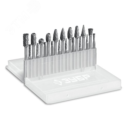 Набор борфрез твердосплавных, ПРОФЕССИОНАЛ 20 шт, хвостовик 3 мм - фото 1