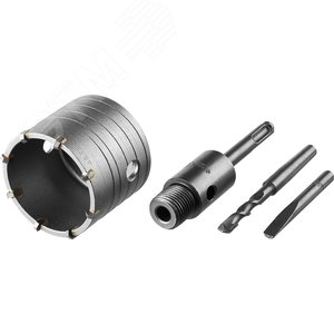 Коронка буровая, коническая посадка центрирующего сверла, SDS-Plus хвостовик, в сборе, 68мм - фото 2