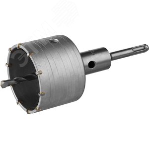 Коронка буровая, коническая посадка центрирующего сверла, SDS-Plus хвостовик, в сборе, 80мм - фото 1