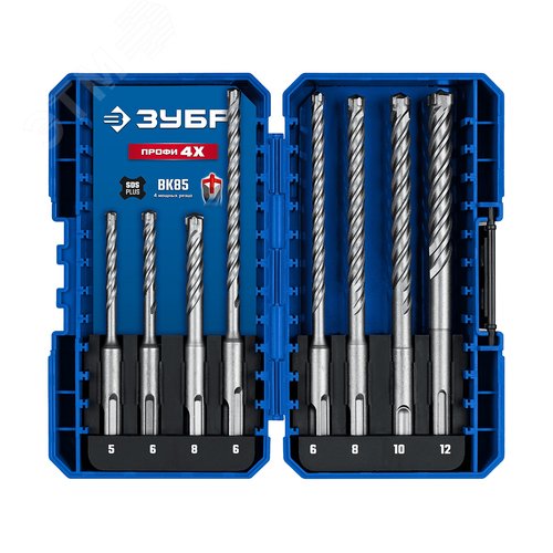 Изображение товара Набор буров ПРОФИ-4Х №2, буры SDS-plus, 8шт (набор)