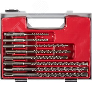 Изображение товара Набор буров SDS-plus 8 шт: 5x110, 6x110, 6x160, 8x160, 10x160, 8x210, 10x210, 12x210 мм (набор)