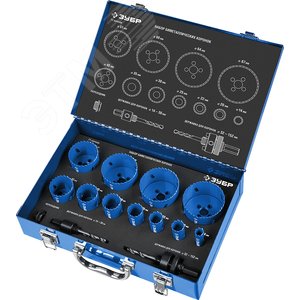 Набор коронок биметаллических (14,20,22,25,30,35,40,51,60,64,67) 11шт - фото 1