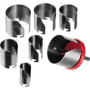 Пила сегментная наборная по дереву 7шт (26-63/42мм), 7 полотен: 26-32-38-45-50-56-63х42 мм - фото 1