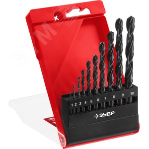 Набор сверл по металлу, сталь Р4М2, класс В МАСТЕР 10шт(1-10мм) - фото 1