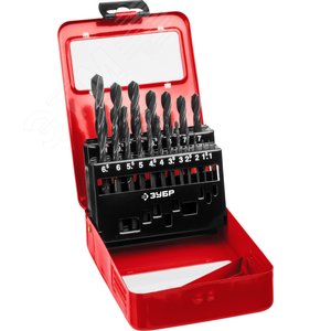 Набор сверл по металлу, сталь Р4М2, класс В, мет.бокс МАСТЕР 19шт(1-10мм) - фото 1