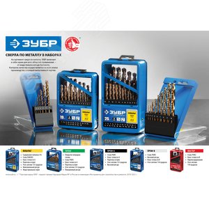 Набор сверл по металлу, сталь Р4М2, класс В, мет.бокс МАСТЕР 19шт(1-10мм) - фото 2