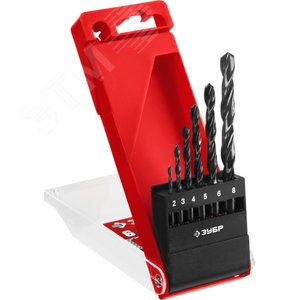 Набор сверл по металлу, сталь Р4М2, класс В МАСТЕР 6шт(2-8мм) - фото 1