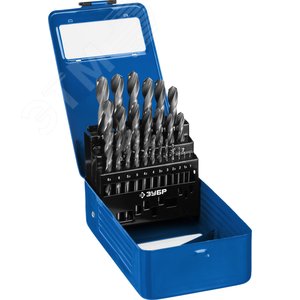 Набор сверл по металлу сталь Р6М5 класс В, ПРОФ-В 25шт(1-13мм) - фото 1