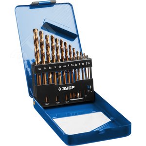 Изображение товара Набор сверл по металлу, 13шт(1.5-6.5мм), сталь Р6М5К5, класс А, кобальт (набор)