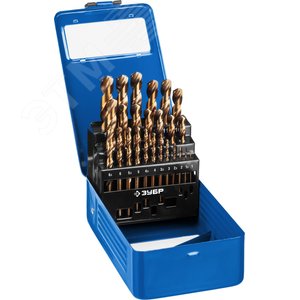 Изображение товара Набор сверл по металлу, 25шт(1-13мм), сталь Р6М5К5, класс А, кобальт (набор)