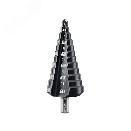 Сверло ступенчатое, 6-38 мм, 12 ступеней - фото 1