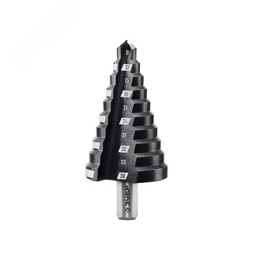 Сверло ступенчатое, 9-36 мм, 15 ступеней - фото 1