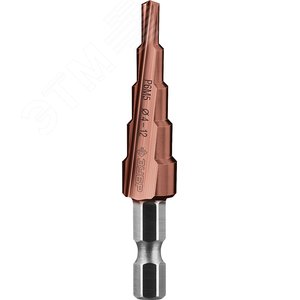 Сверло ступенчатое, 4-12мм, 5 ступеней, кобальтовое покрытие, КОБАЛЬТ, серия Профессионал - фото 1