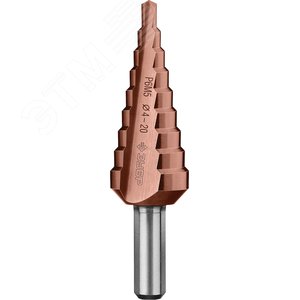 Сверло ступенчатое, 4-20мм, 9 ступеней, кобальтовое покрытие, КОБАЛЬТ, серия Профессионал - фото 1