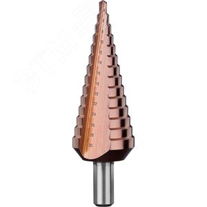 Сверло ступенчатое, 4-30мм, 14 ступеней, кобальтовое покрытие, КОБАЛЬТ, серия Профессионал - фото 2