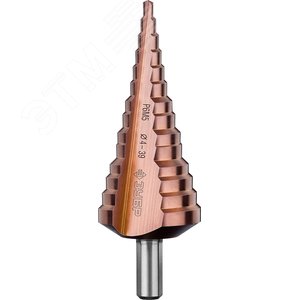 Сверло ступенчатое, 4-39мм, 14 ступеней, кобальтовое покрытие, КОБАЛЬТ, серия Профессионал - фото 1