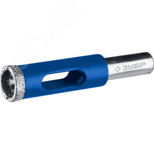 Сверло алмазное трубчатое для дрели d 16 мм по керамике и стеклу, Р60, трехгр хвостовик, Профессионал - фото 1