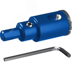 Коронка алмазная с центрирующим сверлом для дрели d 25 мм по керамике и стеклу, Р60, трехгр хвостовик, Профессионал - фото 2