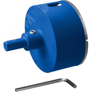 Коронка алмазная с центрирующим сверлом для дрели d 80 мм по керамике и стеклу, Р60, трехгр хвостовик, Профессионал - фото 2