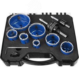 Набор коронок алмазных с оснасткой, D=20, 25, 32, 35, 40, 50, 68 мм, 7 коронок, Профессионал - фото 1