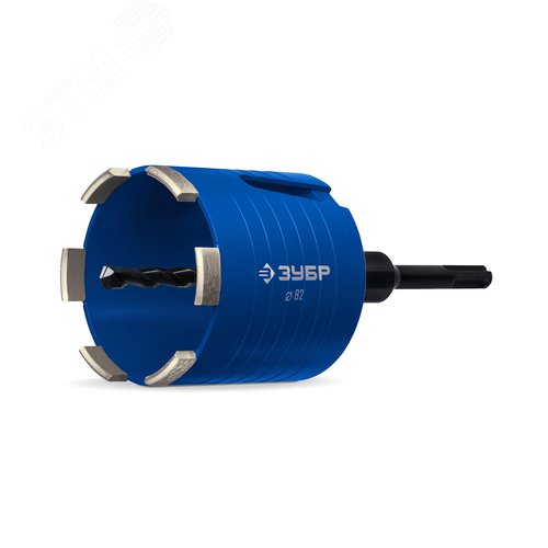 Коронка алмазная для подрозетников, АСК d 82 мм, М16, рабочая глубина 75 мм, лазерная сварка - фото 1