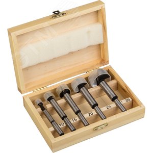 Набор сверл форстнера по дереву, фанере, ДСП 5 шт., 10-15-20-25-35мм - фото 1