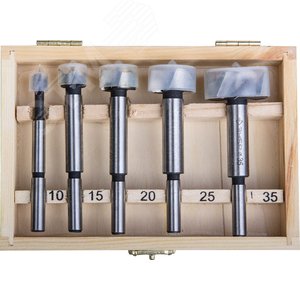 Набор сверл форстнера по дереву, фанере, ДСП 5 шт., 10-15-20-25-35мм - фото 2