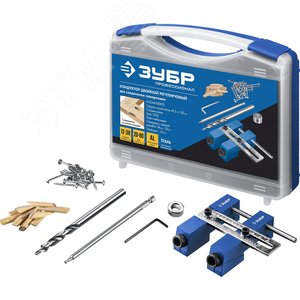 Кондуктор регулируемый для глухих отверстий, два отверстия, в кейсе - фото 1