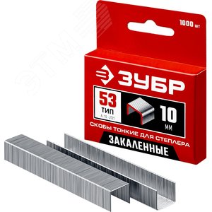 Изображение товара Скобы для степлера тип 53 (A/10/JT21) 10 мм, 1000 шт, калибр 23GA (упак)