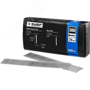 Изображение товара Гвозди для нейлера 20 мм тип 300, 5000 шт (упак)