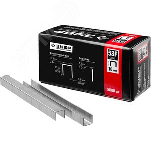 Изображение товара Скобы для степлера плоские тип 53F 10 мм , 5000 шт (упак)