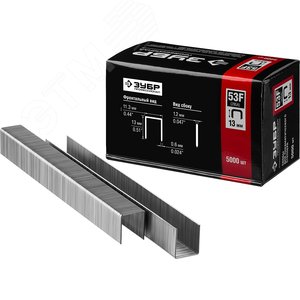Изображение товара Скобы для степлера плоские тип 53F 13 мм, 5000 шт (упак)