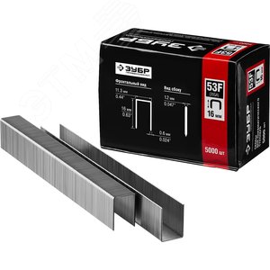 Изображение товара Скобы для степлера плоские 16 мм тип 53F, 5000 шт (упак)