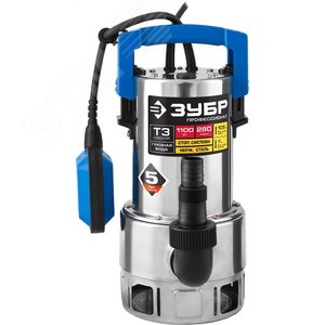 Изображение товара Насос дренажный для грязной воды Профессионал НПГ-Т3-1100-С ЗУБР, 1100 Вт, корпус нерж.сталь (шт)