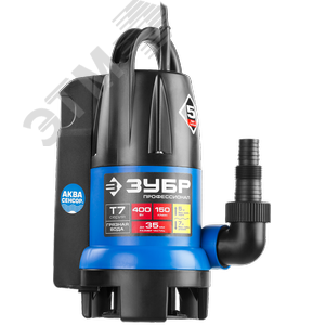 Изображение товара Насос дренажный Профессионал АкваСенсор НПГ-Т7-400 ЗУБР для грязной воды, 400 Вт (шт)