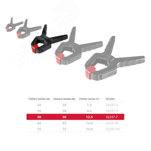 Зажим пружинный МЗ-70 65х75 мм - фото 2