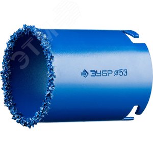 Кольцевая коронка ''Профессионал'' c карбид-вольфрамовым нанесением, 53 мм, высота 55 мм - фото 1