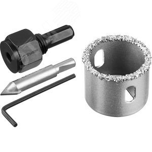 Коронка-чашка ''Профессионал'' c карбид-вольфрамовым нанесением, 32 мм, высота 25 мм, в сборе с державкой и сверлом - фото 2