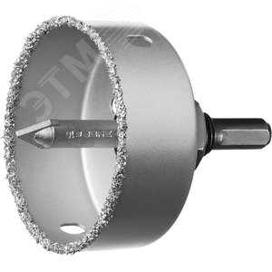 Коронка-чашка ''Профессионал'' c карбид-вольфрамовым нанесением, 76 мм, высота 25 мм, в сборе с державкой и сверлом - фото 1