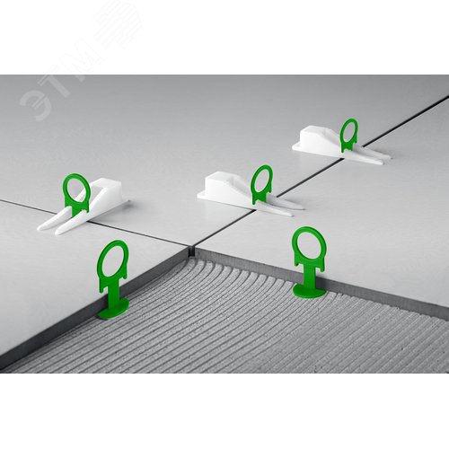 Система выравнивания плитки, КОЛЬЦО, комплект, 2.0 мм, зажим и клин, 50 и 50 шт - фото 2