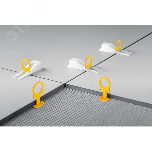 Система выравнивания плитки, КОЛЬЦО, комплект, 1.5 мм, зажим и клин, 50 и 50 шт - фото 2