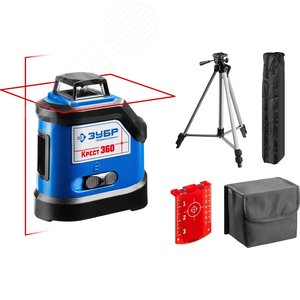 Изображение товара Нивелир лазерный 360град., 20м/70м, точн. +/-0,3 мм/м, штатив КРЕСТ 360 №2 (набор)