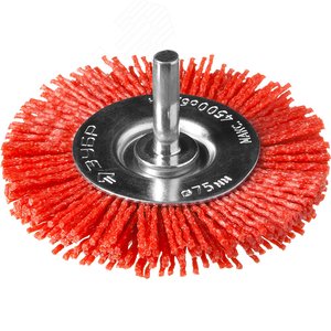 Щетка дисковая для дрели, нейлоновая проволока с абразивным покрытием, 75мм ''Профессионал''. - фото 1