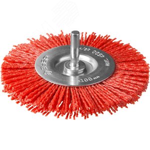 Щетка дисковая для дрели, нейлоновая проволока с абразивным покрытием, 100мм ''Профессионал''. - фото 1