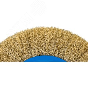 Щетка дисковая для точильно-шлифовального станка, витая стальная латунирован проволока 0,3мм, 125х32мм ''Профессионал''. - фото 2