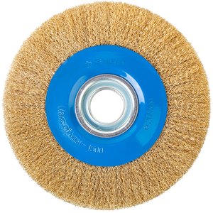 Щетка дисковая для точильно-шлифовального станка, витая стальная латунирован проволока 0,3мм, 200х32мм ''Профессионал''. - фото 2