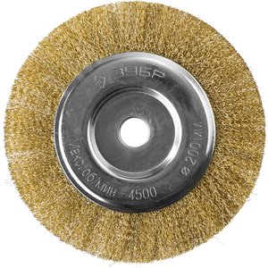 Щетка дисковая для УШМ, витая стальная латунированная проволока 0,3мм, 200х22мм ''Профессионал''. - фото 2