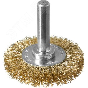 Изображение товара Щетка дисковая для дрели, витая латунированная стальная проволока 0,3мм, 38мм ''Профессионал''. (шт)
